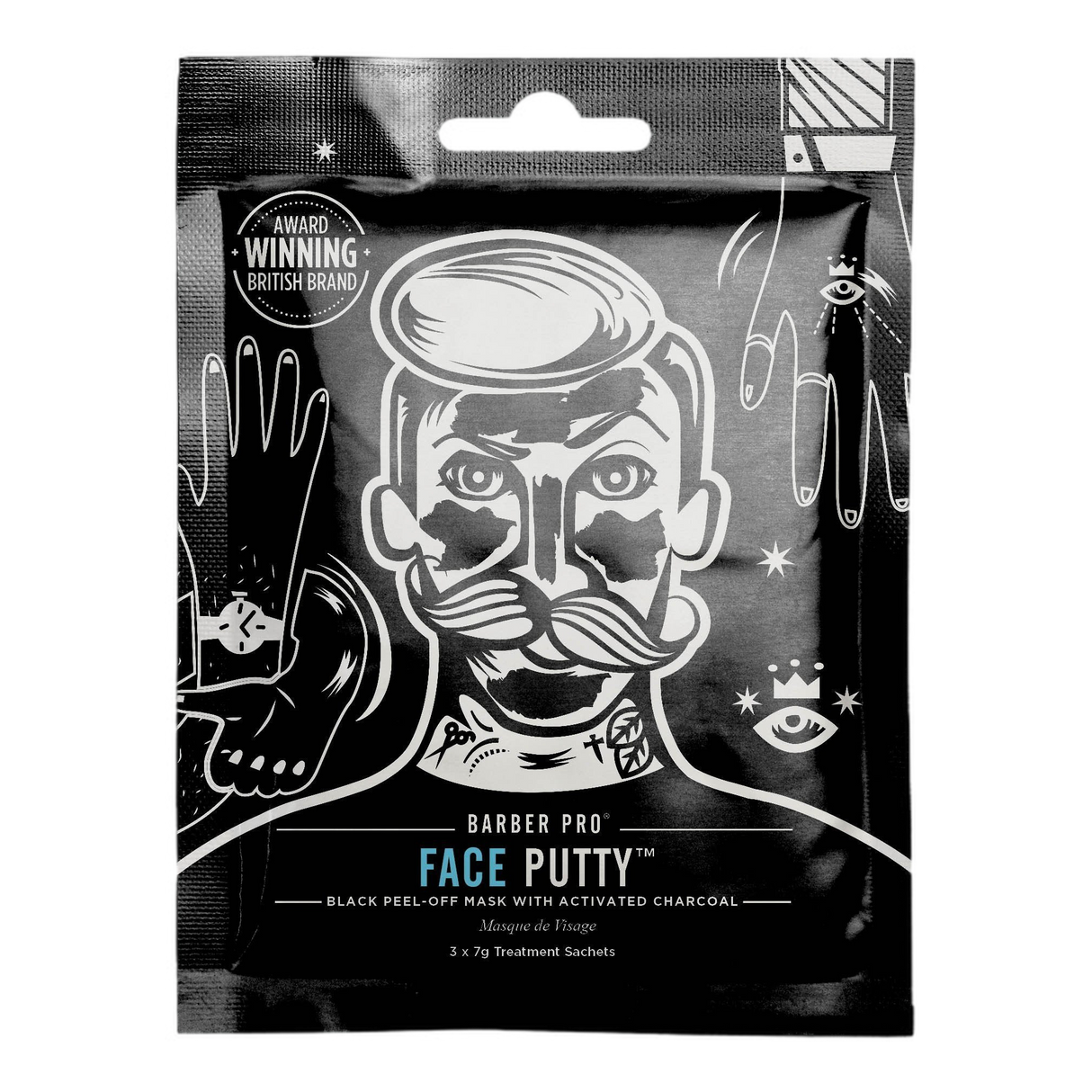 Barber Pro Face Putty Peel-Off Mask 3-pakning