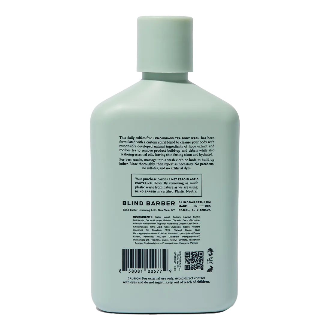 Blind Barber Lemongrass Tea Body Wash 