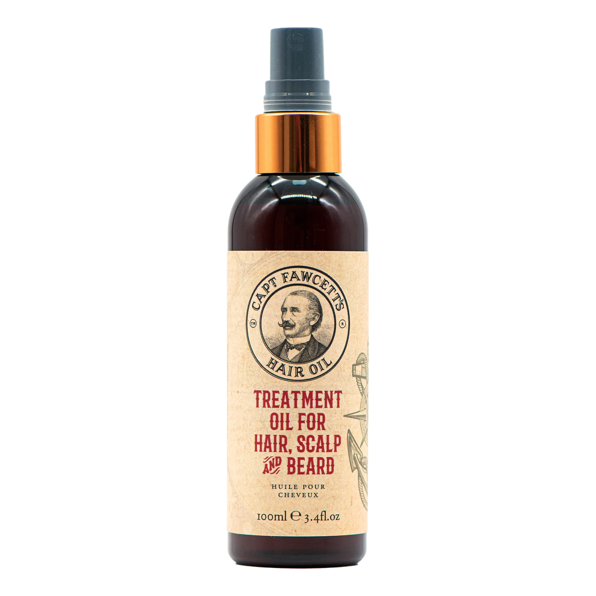 Captain Fawcett's Treatment Oil til skjegg, hår og hodebunn 