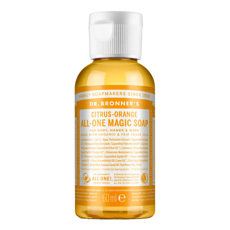 Dr. Bronner's 18-i-1 flytende såpe 60 ml Sitrus og appelsin