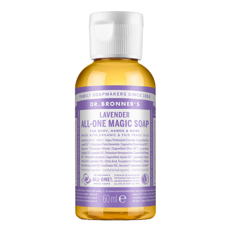 Dr. Bronner's 18-i-1 flytende såpe 60 ml Lavendel