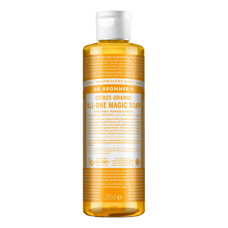 Dr. Bronner's 18-i-1 flytende såpe 240 ml Sitrus og appelsin