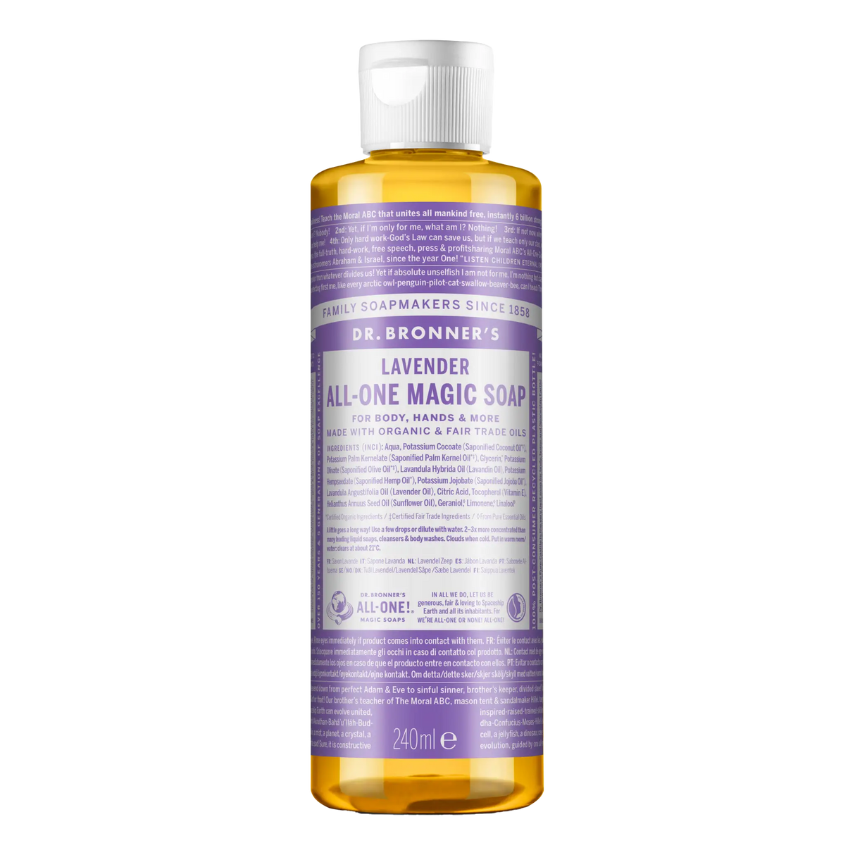 Dr. Bronner's 18-i-1 flytende såpe 240 ml Lavendel