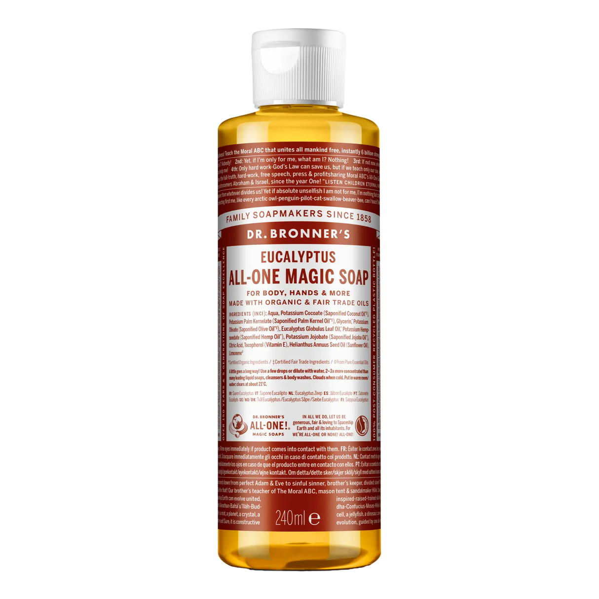 Dr. Bronner's 18-i-1 flytende såpe 240 ml Eukalyptus