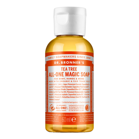 Dr. Bronner's 18-i-1 flytende såpe 60 ml Tetre