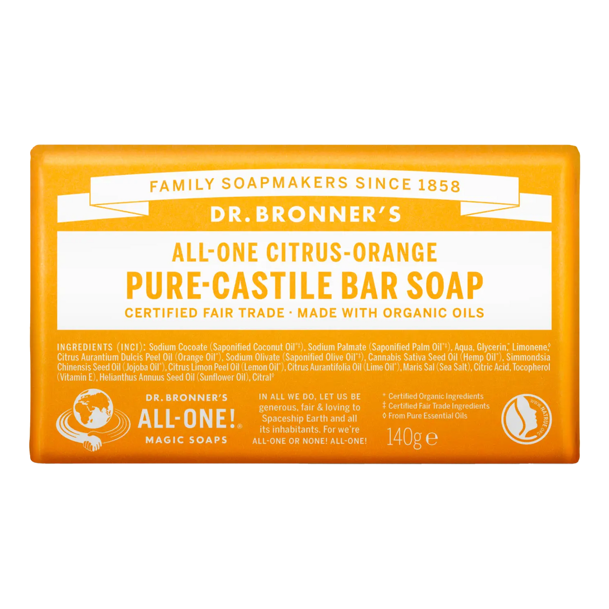 Dr. Bronner's Castile såpe Sitrus og appelsin 