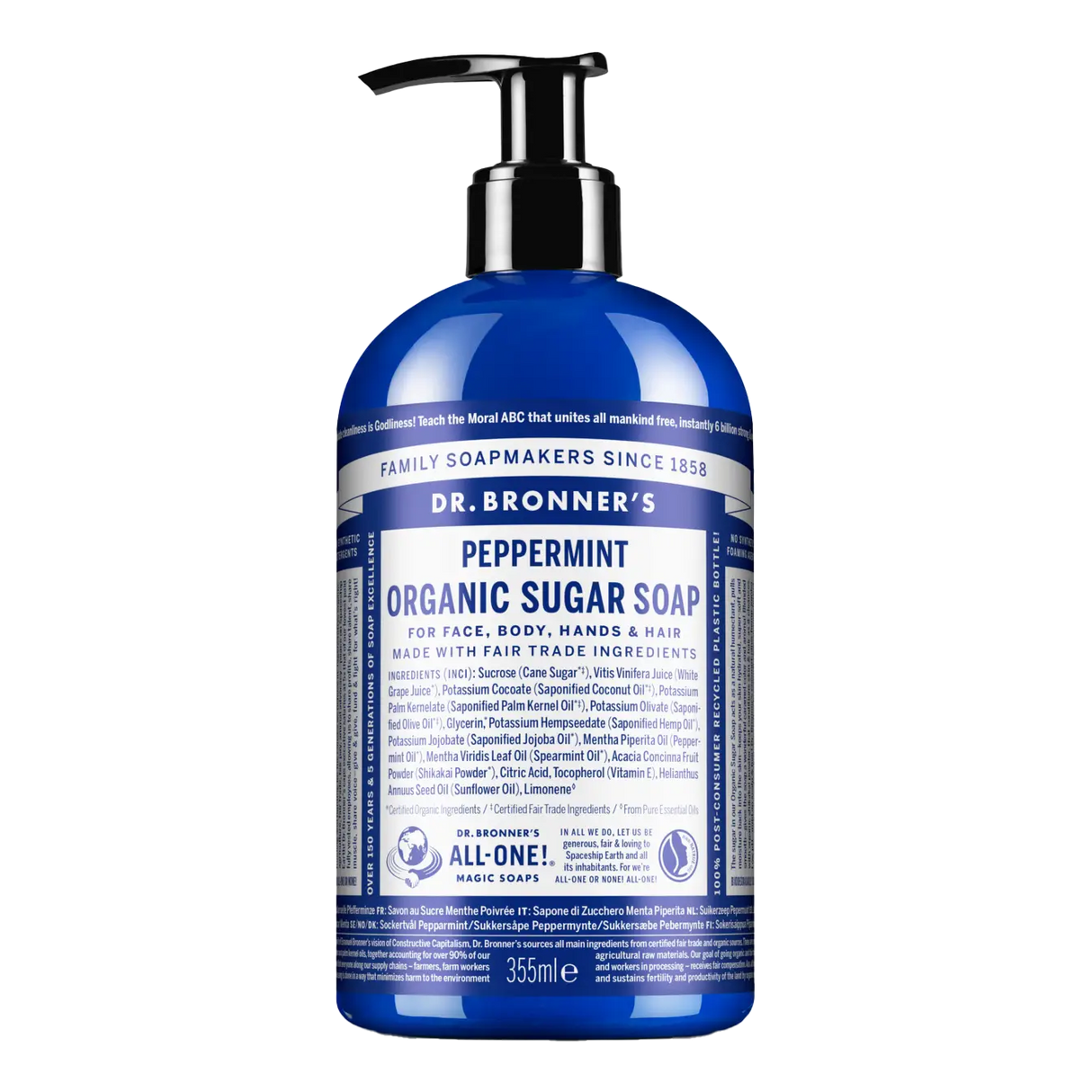 Dr. Bronner's økologisk sukkersåpe Peppermynte 