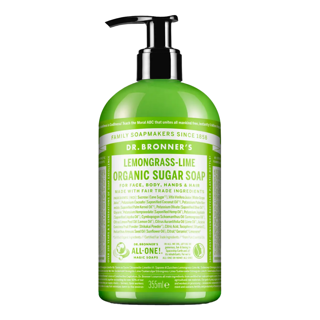 Dr. Bronner's økologisk sukkersåpe Sitrongress og lime 