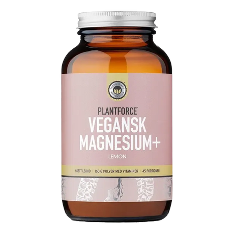 Plantforce Vegansk Magnesium+ Lemon 160g Pulver 