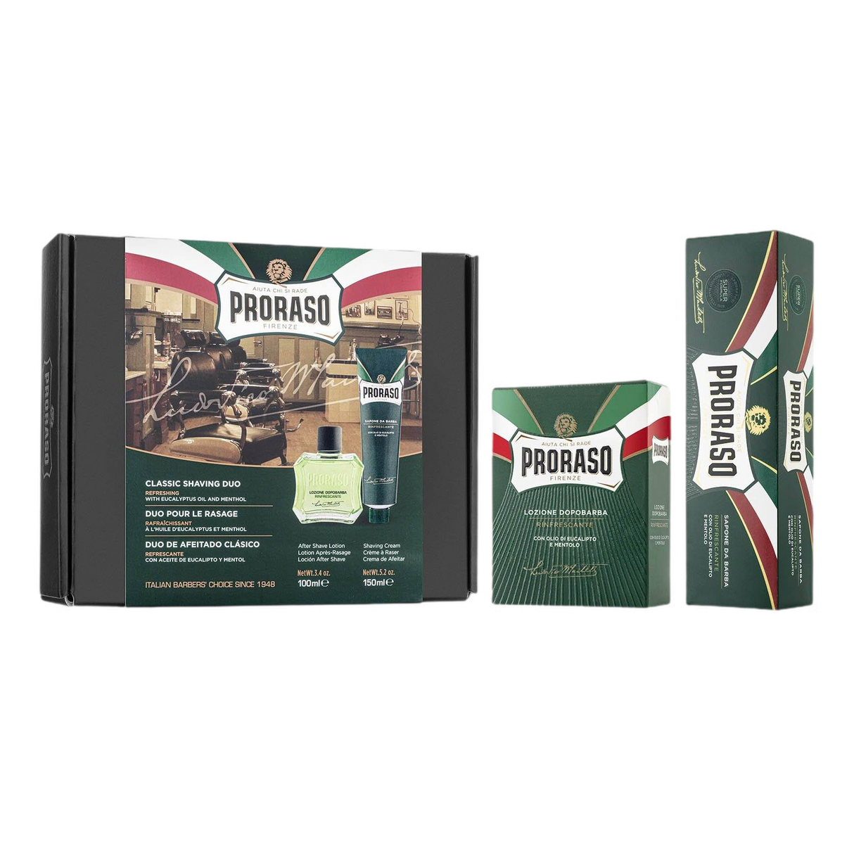 Proraso Duo Pack barberkrem og aftershave Eukalyptus og mentol