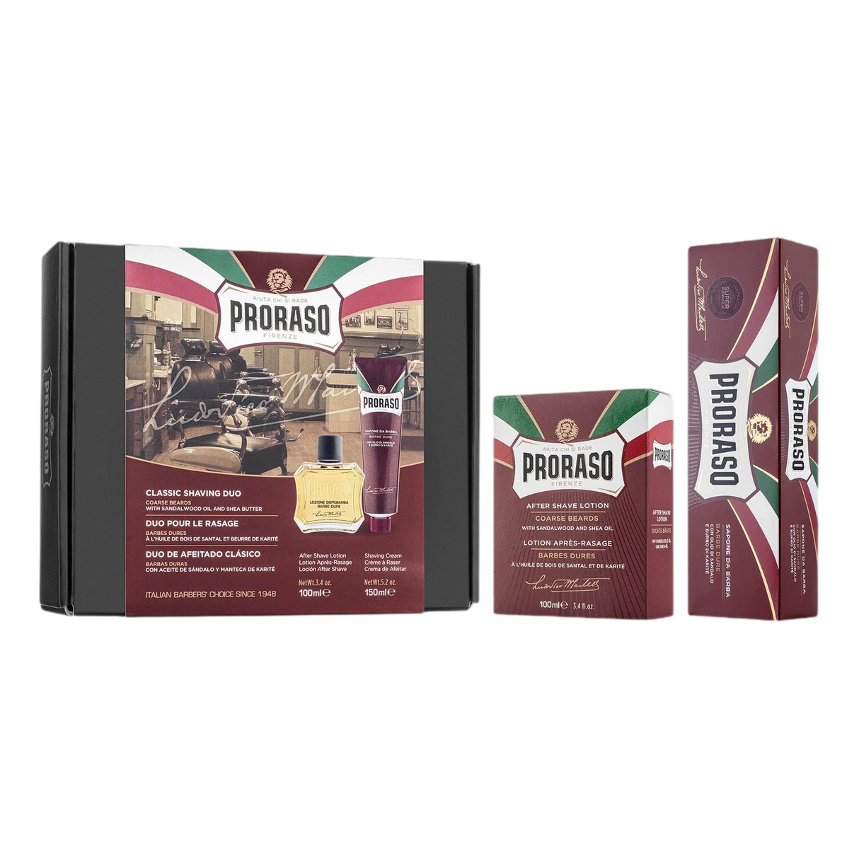 Proraso Duo Pack barberkrem og aftershave Sandeltre