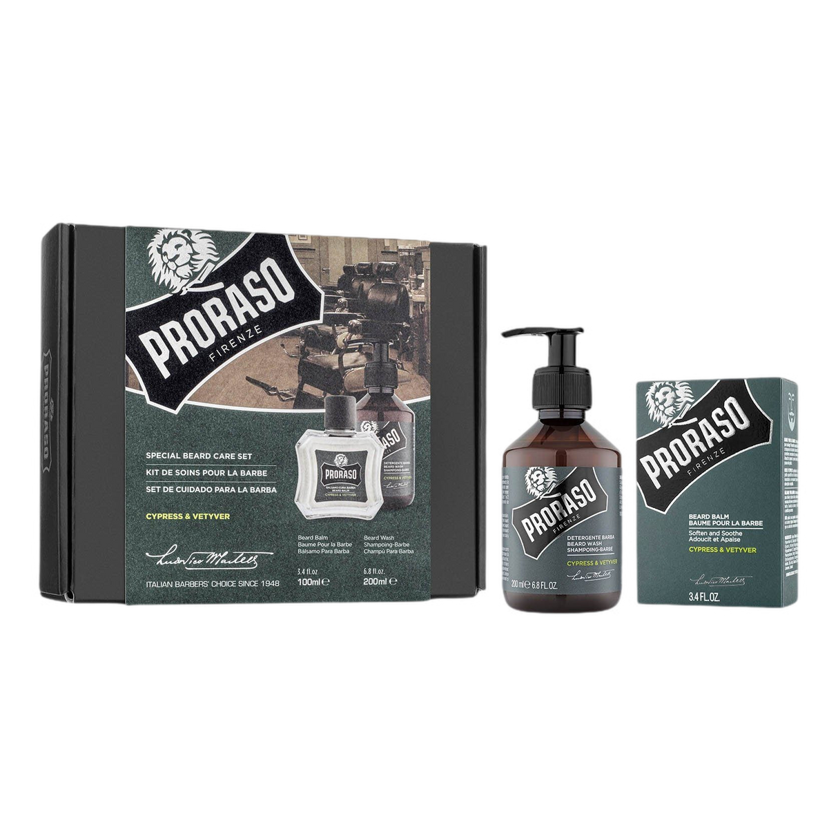 Proraso Duo Pack sjampo og skjegglotion Sypress og vetiver