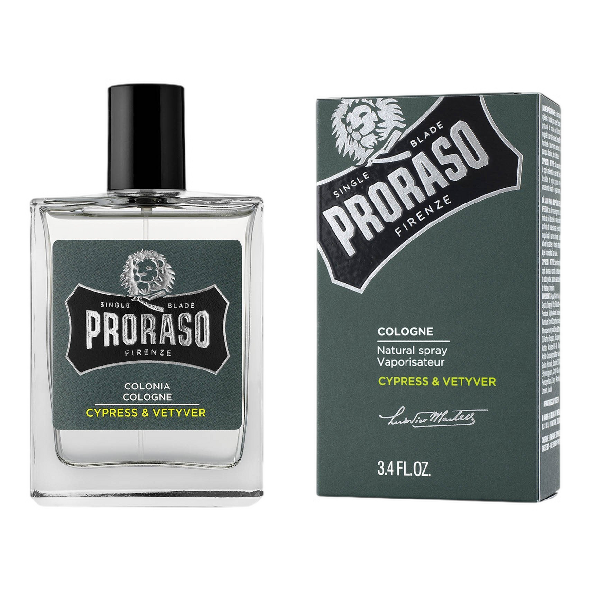 Proraso Single Blade Eau de Cologne - Sypress og vetiver