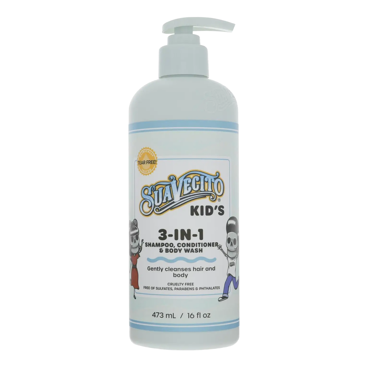 Suavecito Kid's 3-in-1 sjampo, balsam og body wash 