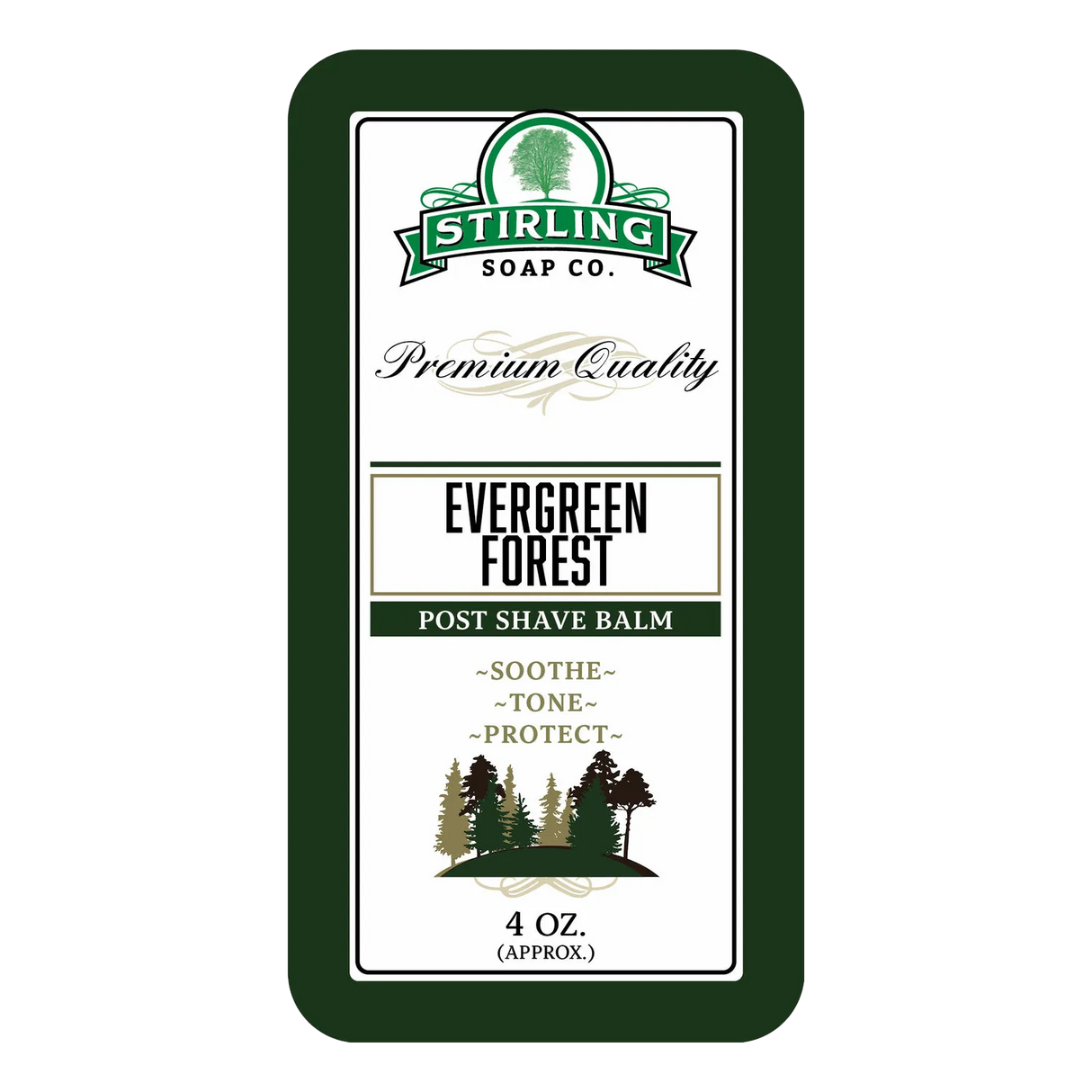 Stirling Soap Co. Post-Shave balm etterbarberingskrem Evergreen Forest 