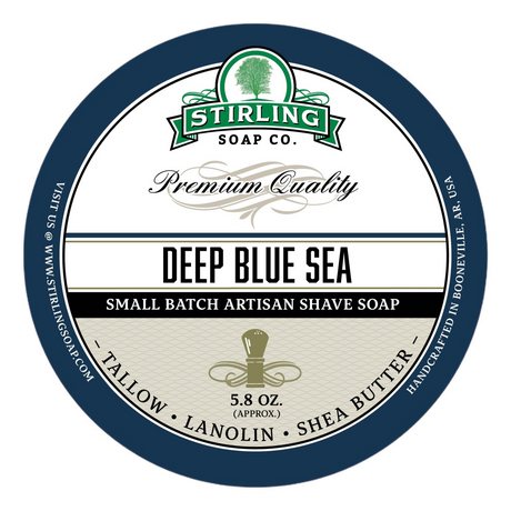 Stirling Soap Co. barbersåpe i skål Deep Blue Sea