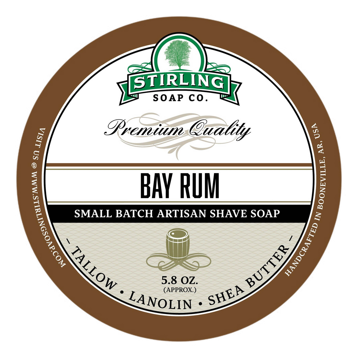 Stirling Soap Co. barbersåpe i skål Bay Rum