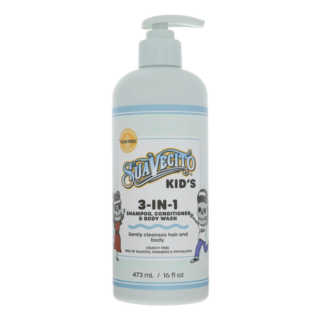 Suavecito Kid's 3-in-1 sjampo, balsam og body wash 