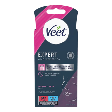 Veet Expert Cold Wax Strips ansikt normal hud 16 stk 