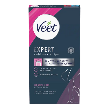 Veet Expert Cold Wax Strips ben & kropp normal hud 20 stk 