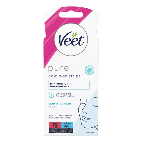 Veet Pure Cold Wax Strips ansikt sensitiv hud 20 stk 