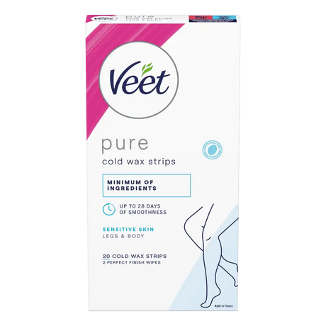 Veet Pure Cold Wax Strips ben & kropp sensitiv hud 20 stk 