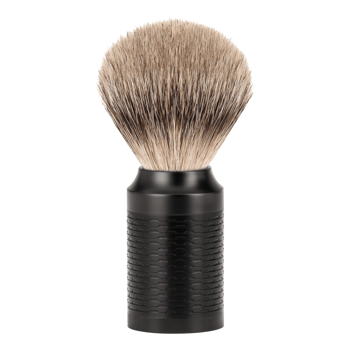 Mühle ROCCA Silvertip Badger barberkost i rustfritt stål Jet Black