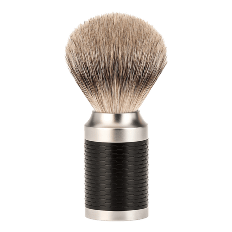 Mühle ROCCA Silvertip Badger barberkost i rustfritt stål Sort