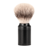 Mühle Rocca Silvertip Fibre barberkost i rustfritt stål Jet Black