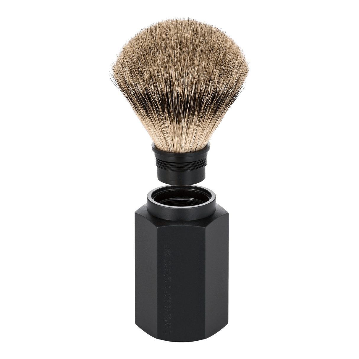 Mühle Hexagon Silvertip Badger barberkost Graphite