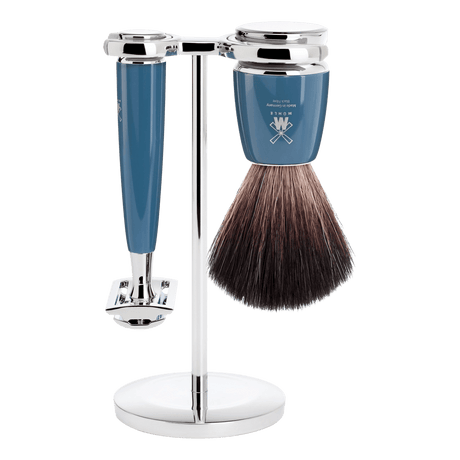 Mühle Rytmo barbersett 3 deler Black Fibre Petrol