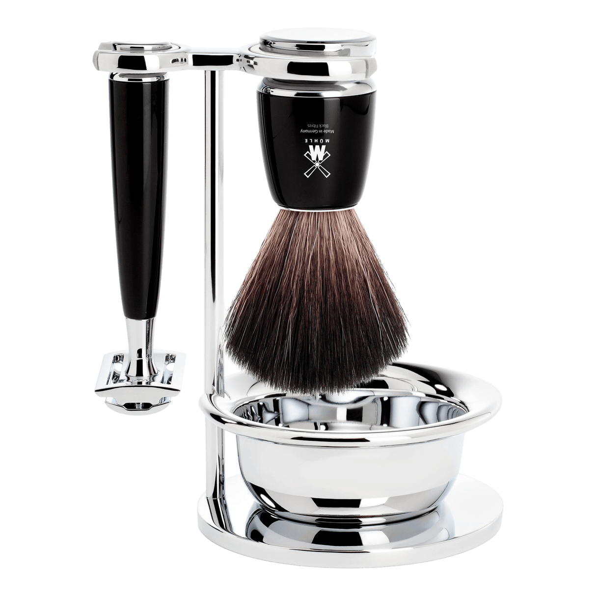 Mühle Rytmo barbersett 4 deler Black Fibre Sort