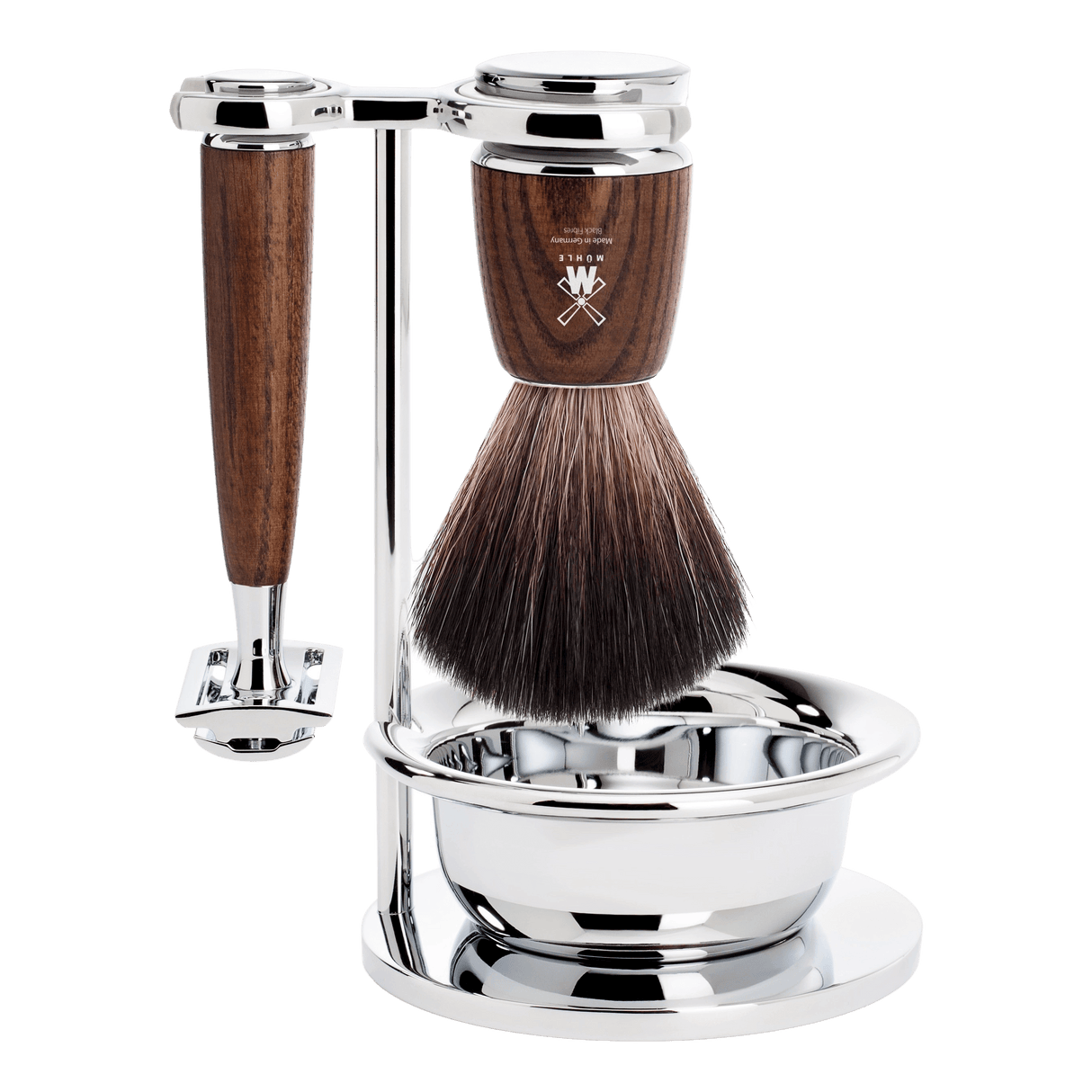 Mühle Rytmo barbersett 4 deler Black Fibre Ask