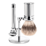 Mühle Traditional barbersett Krom Silvertip Fibre