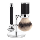 Mühle Traditional barbersett Krom Silvertip grevlinghår