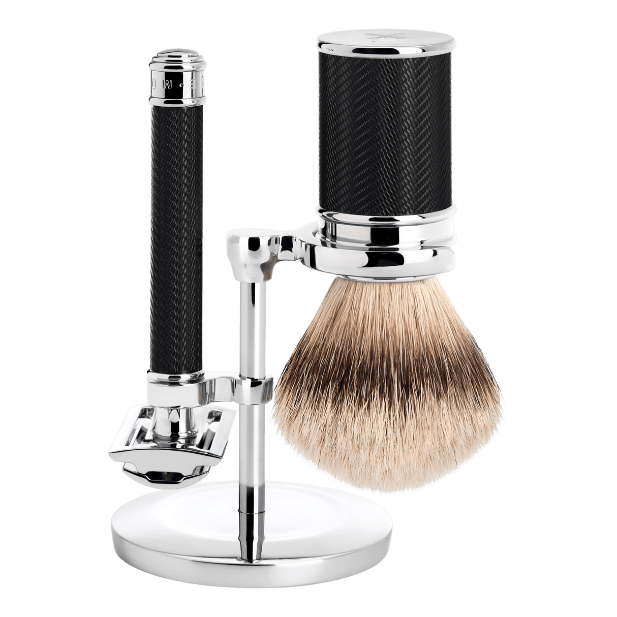 Mühle Traditional barbersett Krom Silvertip Fibre