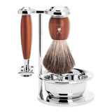 Mühle Vivo barbersett 4 deler Plommetre Pure Badger