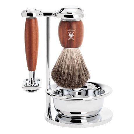 Mühle Vivo barbersett 4 deler Plommetre Pure Badger